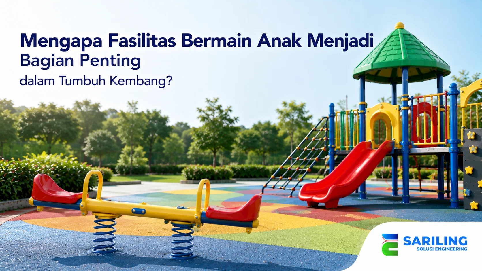 Fasilitas bermain anak dengan area playground aman untuk mendukung tumbuh kembang anak.
