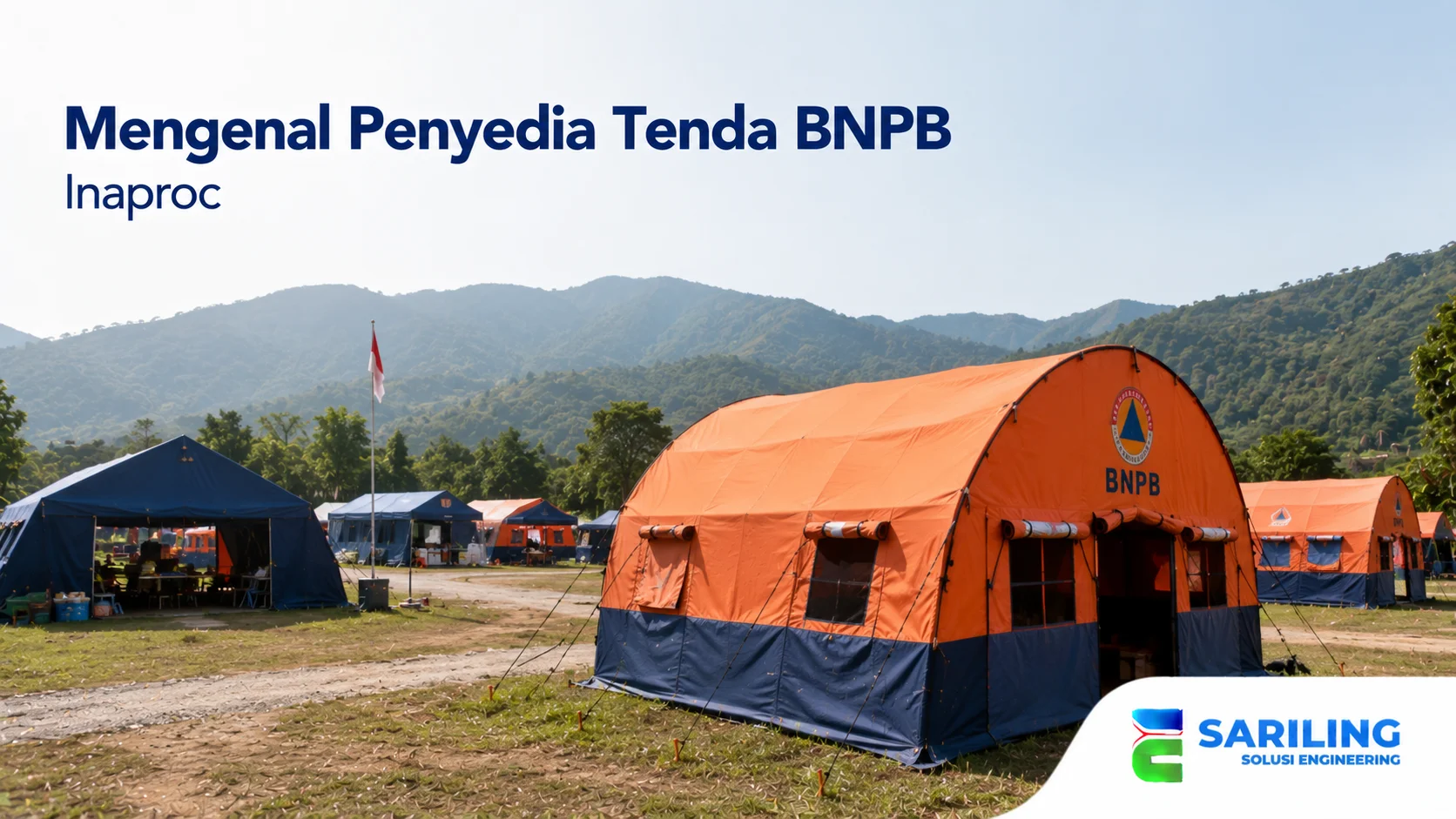 Tenda BNPB darurat yang digunakan untuk mendukung kebutuhan posko, pengungsian, dan penanganan bencana.
