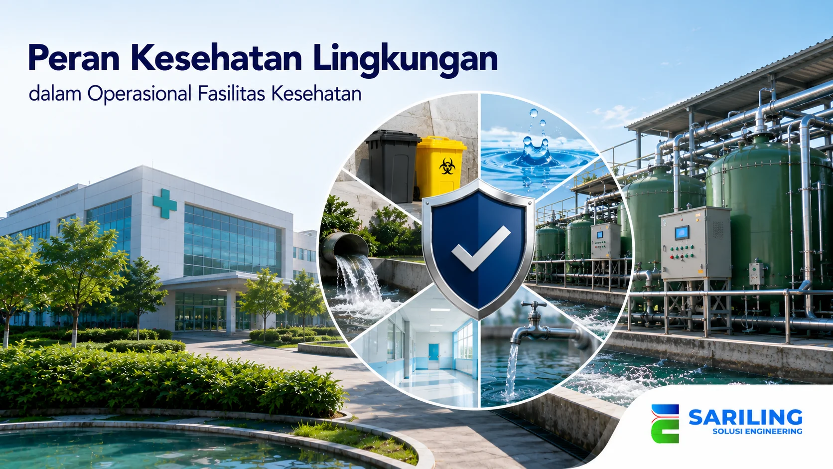 Peran kesehatan lingkungan dalam mendukung operasional fasilitas kesehatan melalui pengelolaan limbah dan sanitasi.