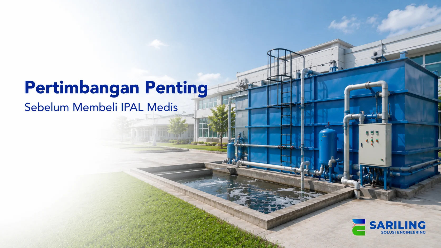 Sistem IPAL Medis modern untuk mendukung pengolahan limbah cair yang aman dan efisien.