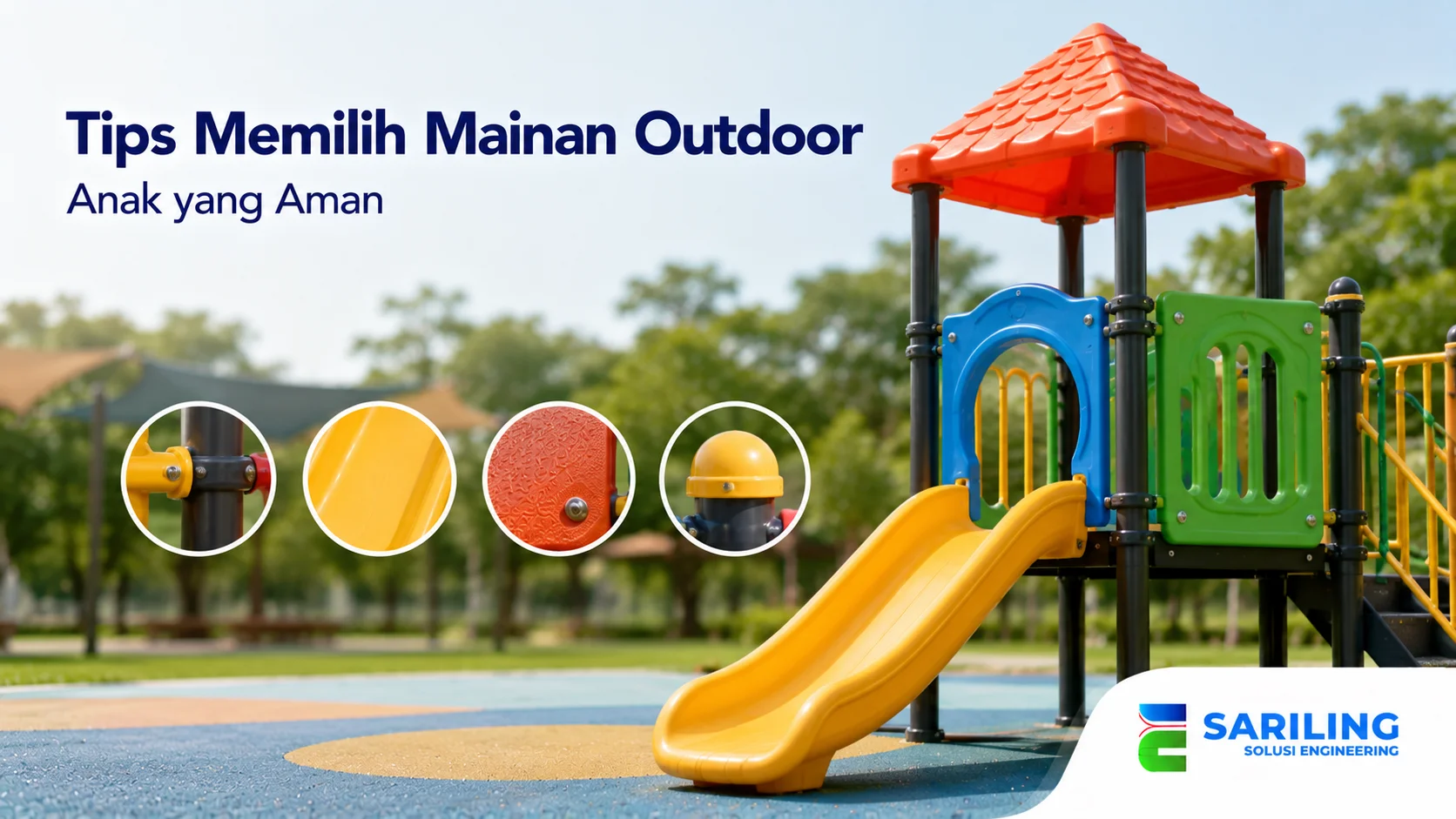 Mainan outdoor anak dengan desain aman untuk mendukung aktivitas bermain di playground.