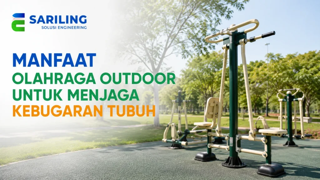 Olahraga Outdoor menggunakan berbagai alat fitness di taman terbuka untuk menjaga kebugaran tubuh dan meningkatkan aktivitas fisik