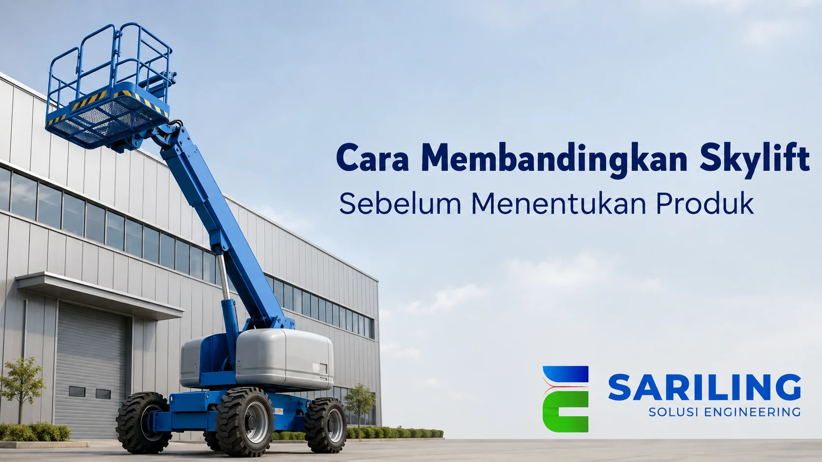 Skylift untuk kebutuhan pekerjaan di ketinggian berdasarkan spesifikasi produk.