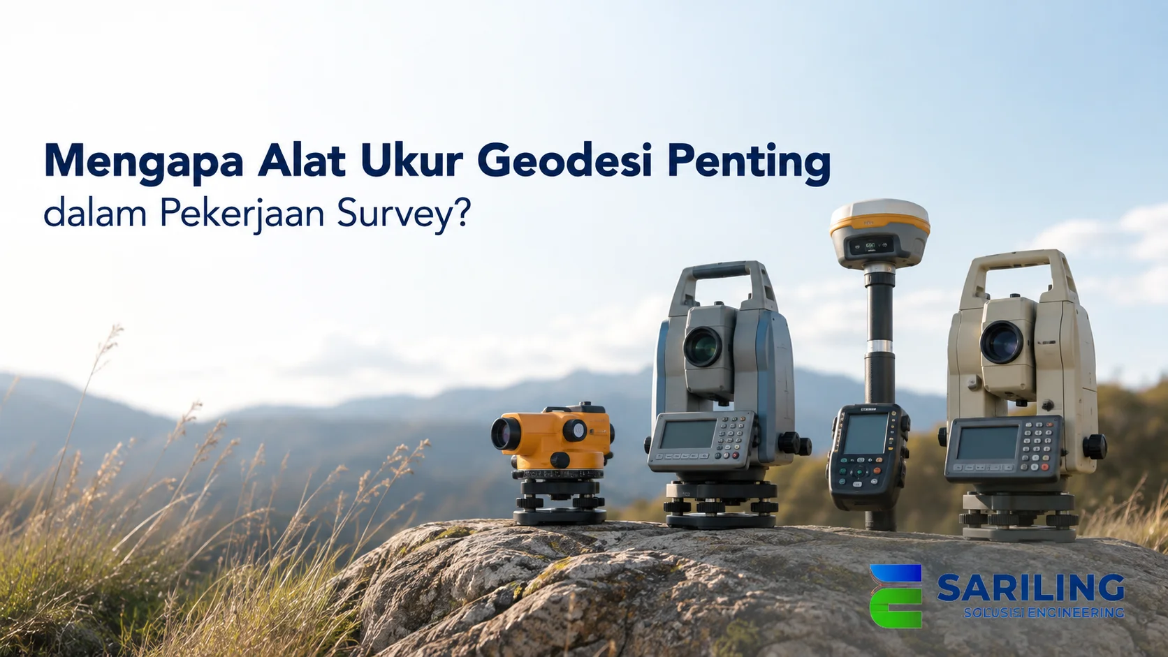 Alat ukur geodesi untuk mendukung pekerjaan survei lapangan.