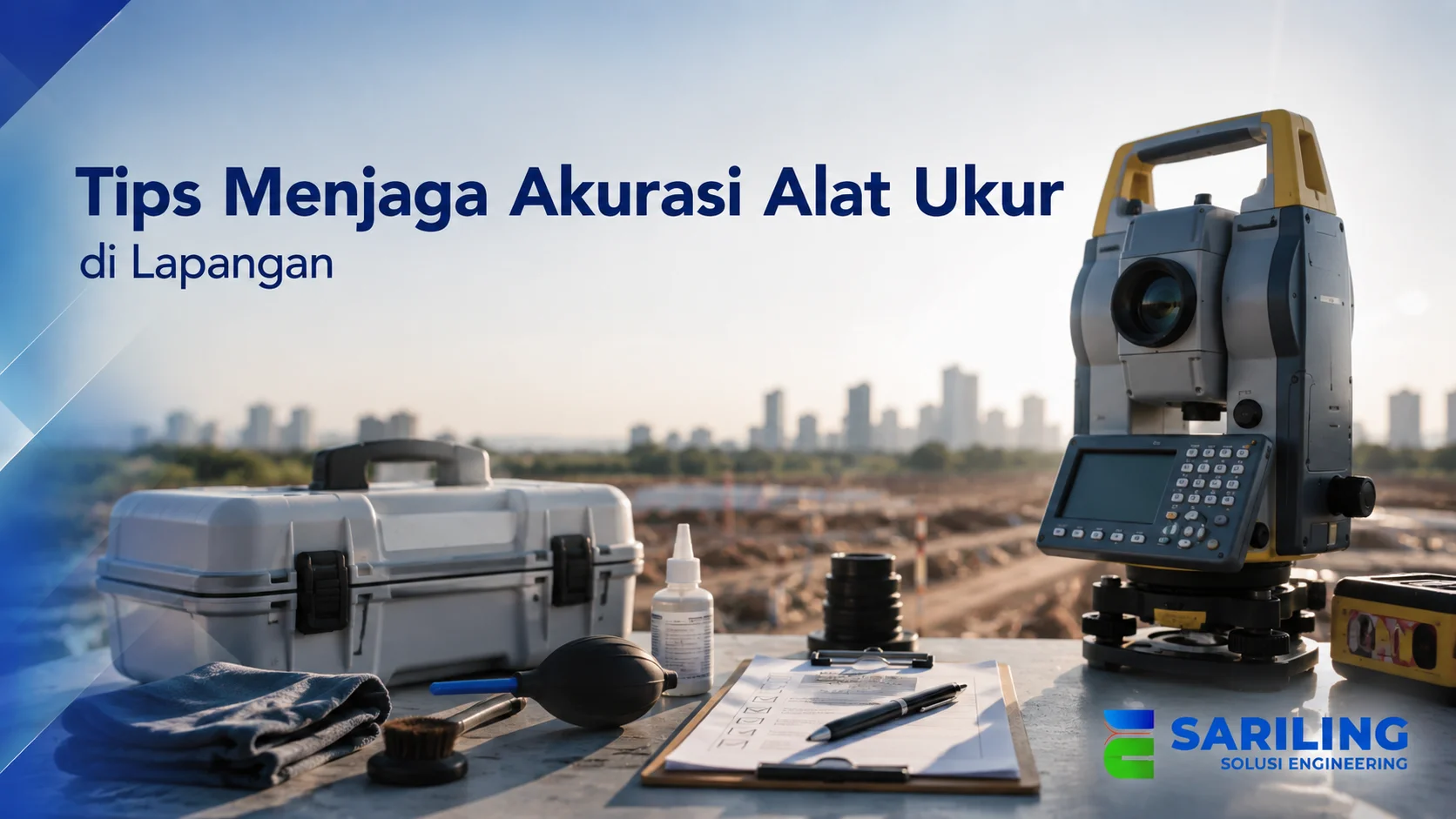 Tips menjaga akurasi alat ukur geodesi di lapangan.