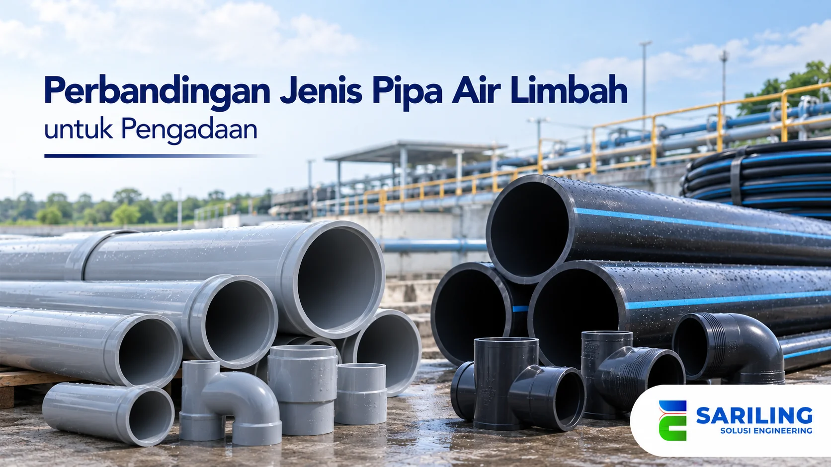 Perbandingan pipa PVC dan HDPE untuk kebutuhan pengadaan sistem air limbah.