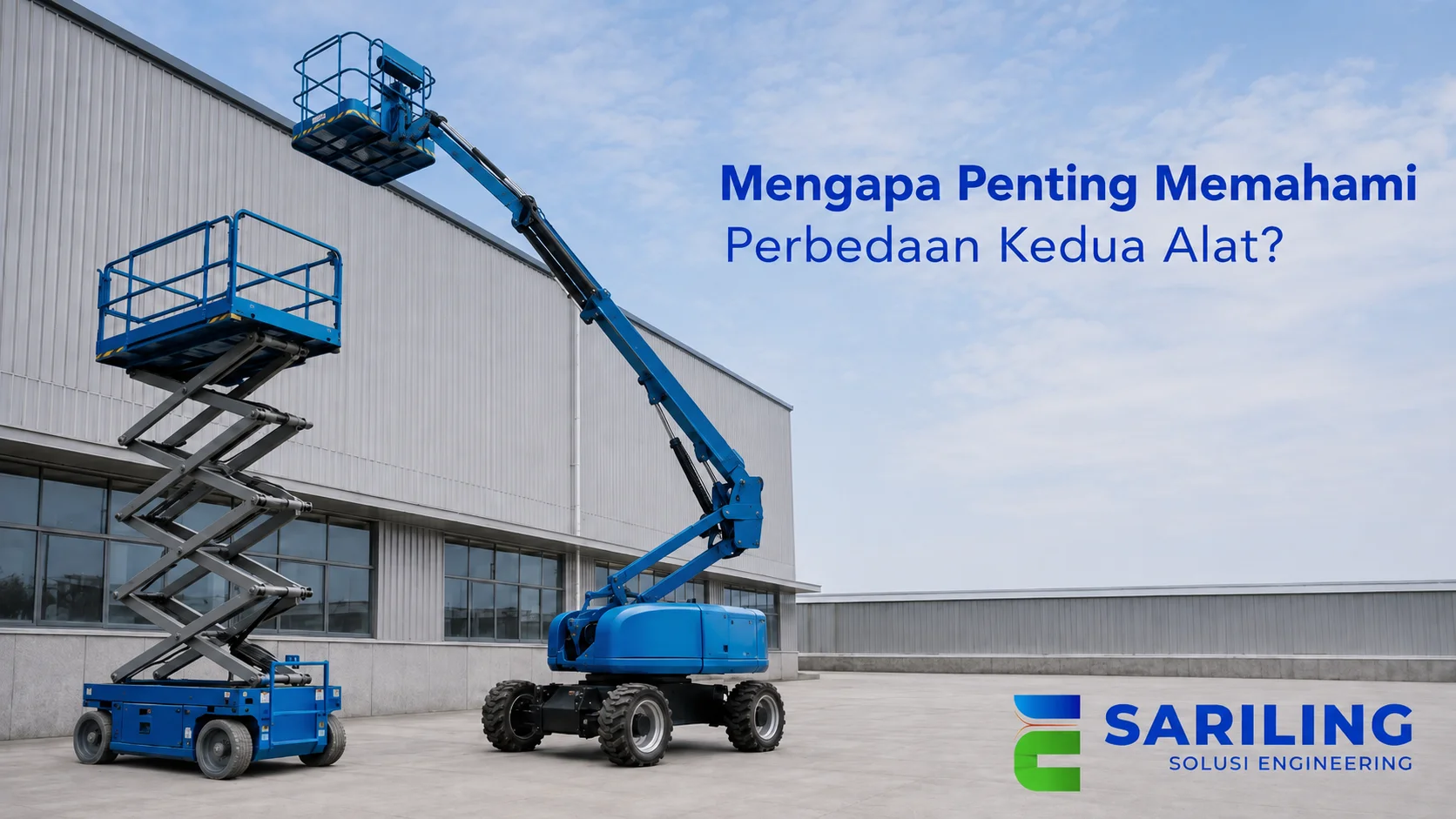 Perbandingan skylift dan scissor lift untuk pekerjaan di ketinggian.