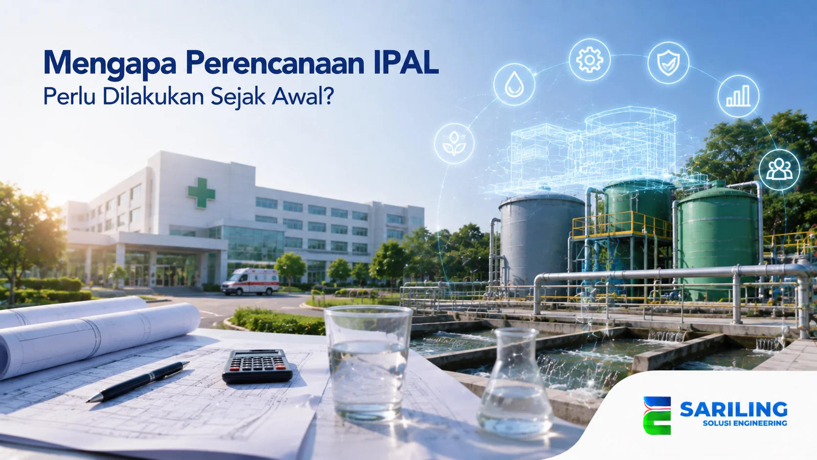 Perencanaan IPAL untuk mendukung pembangunan sistem pengolahan limbah fasilitas kesehatan.