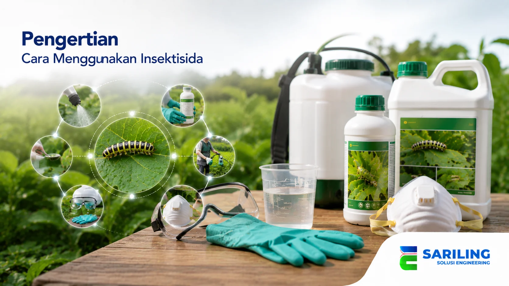 Cara menggunakan insektisida dengan perlengkapan aplikasi yang tepat untuk pengendalian hama tanaman.