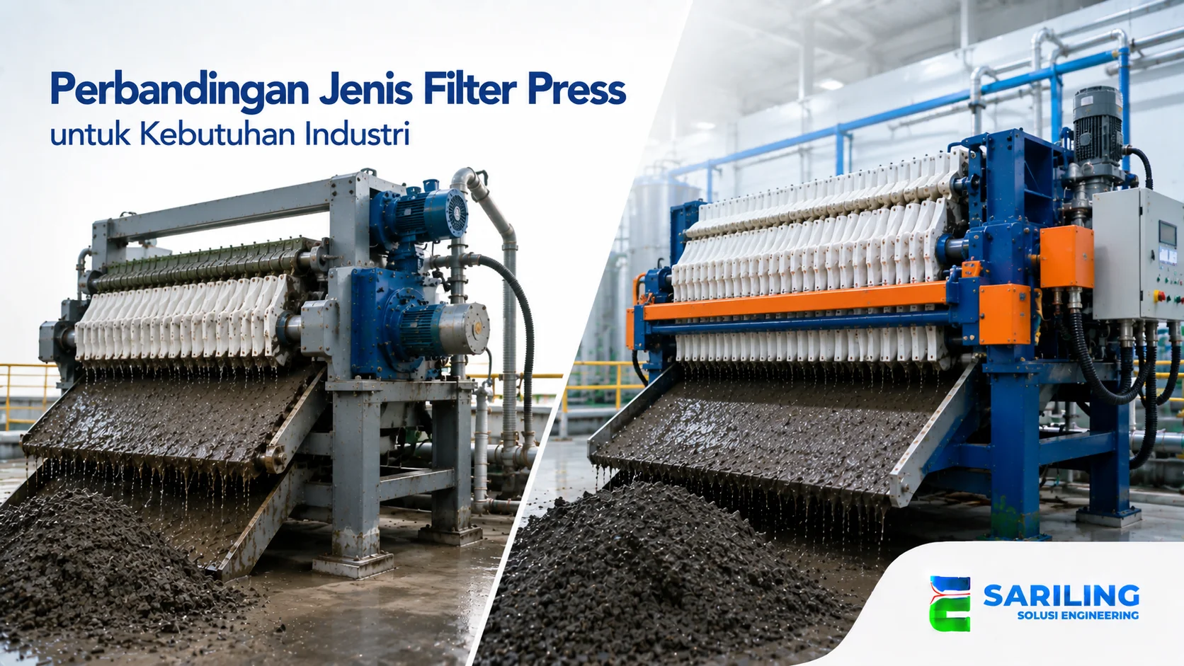 Perbandingan jenis filter press untuk kebutuhan industri dalam sistem pengolahan limbah IPAL.