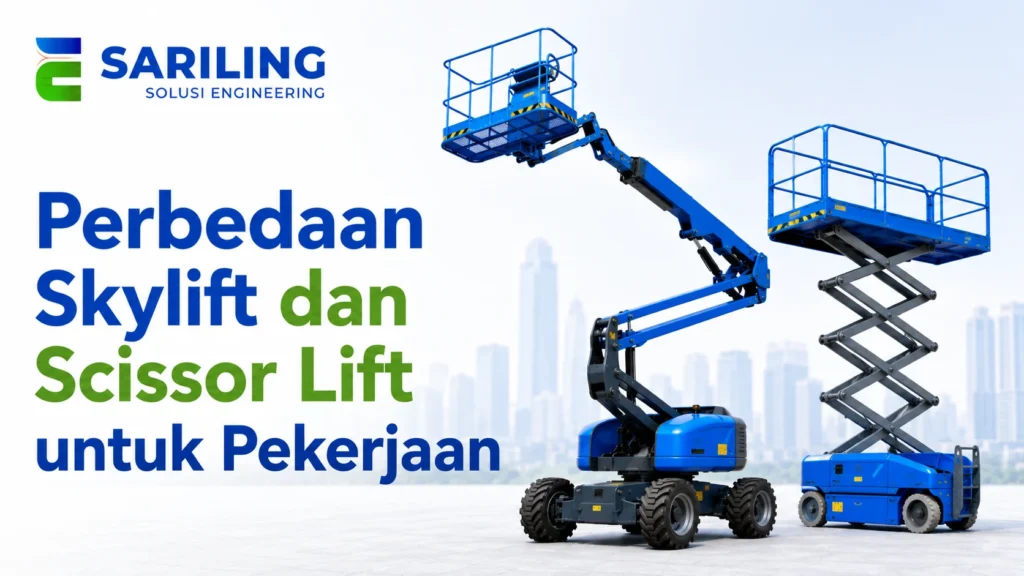 Perbedaan Skylift dan Scissor Lift untuk pekerjaan melalui Katalog Produk Pengadaan LKPP.