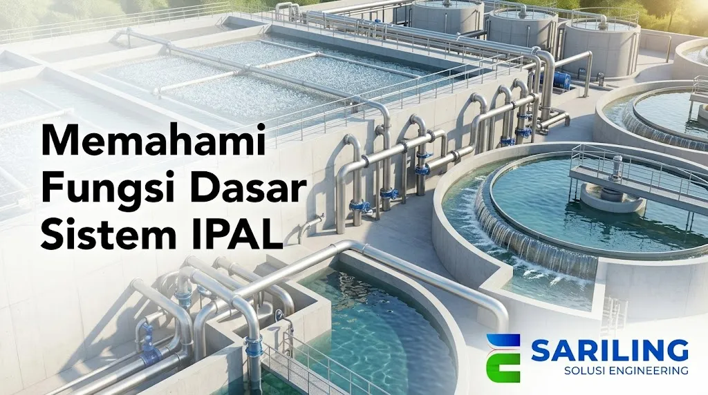 Banner fasilitas IPAL dengan teks memahami fungsi dasar sistem IPAL.