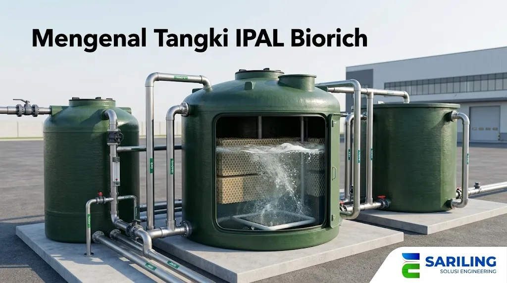 Banner tangki IPAL Biorich dengan teks mengenal tangki IPAL Biorich.