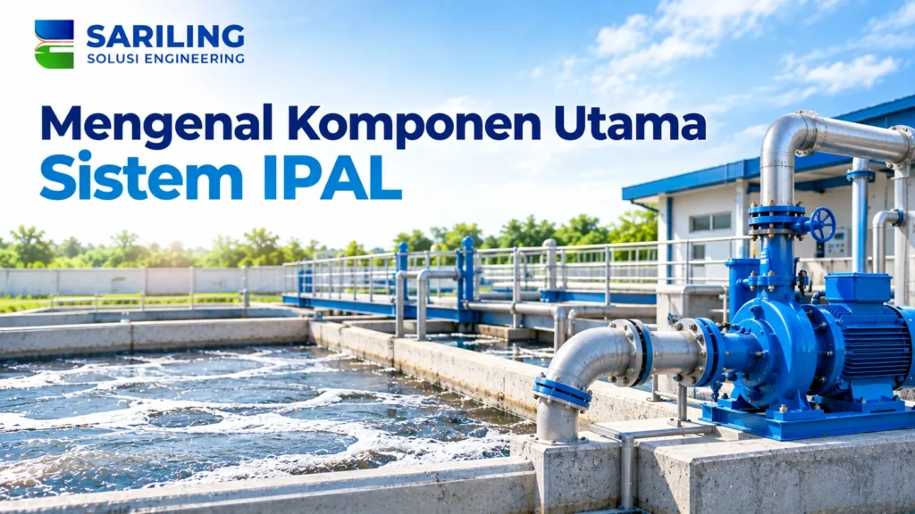 Artikel Instalasi Pengolahan Air Limbah yang menampilkan komponen utama sistem IPAL oleh Sariling Solusi Engineering.