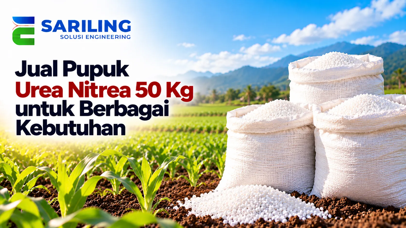 Layanan jual pupuk urea Nitrea 50KG kemasan resmi untuk kebutuhan pengadaan dinas pertanian.