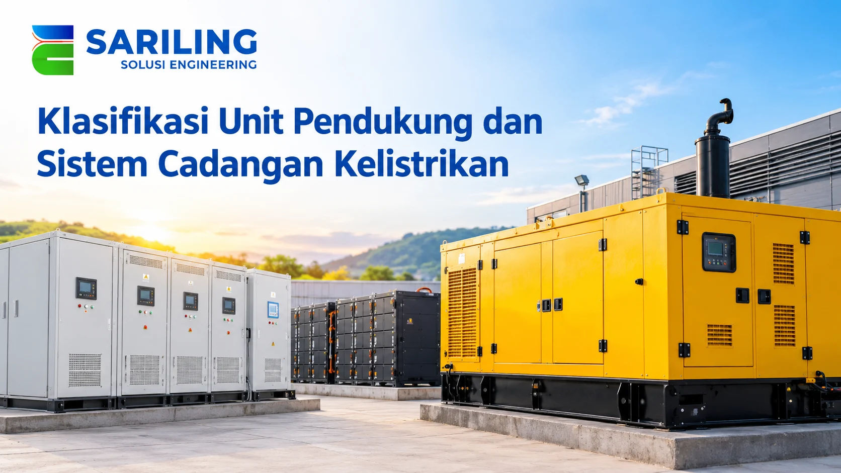 Produk Energi Pengadaan Pemerintah berupa genset industri dan panel listrik untuk mendukung pasokan listrik yang andal.