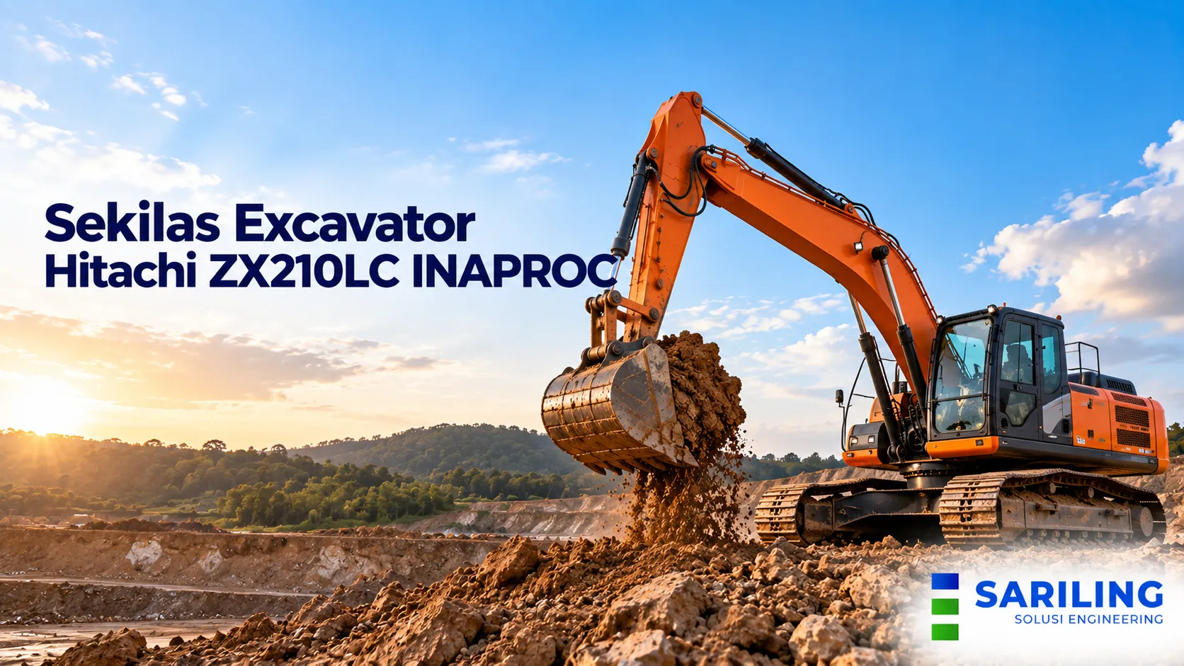 Excavator Hitachi ZX210LC untuk kebutuhan proyek konstruksi dan pengadaan alat berat melalui INAPROC.