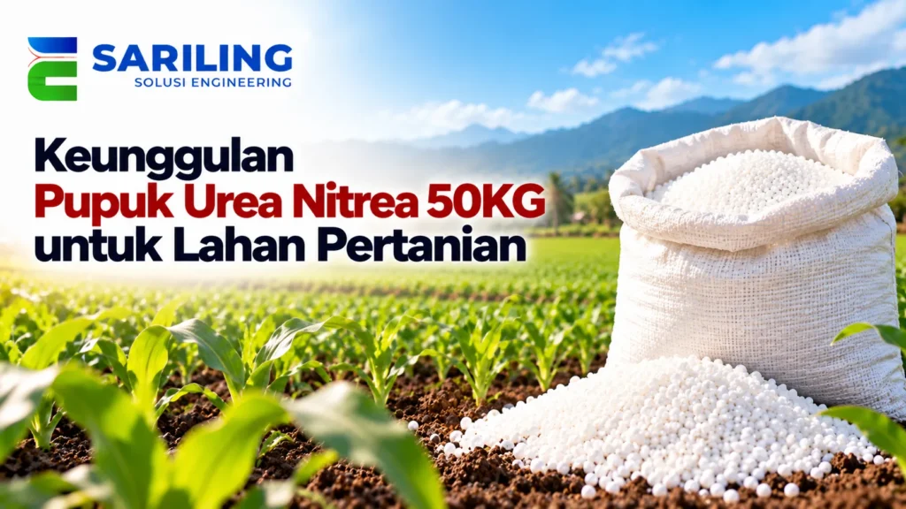 Penyaluran dan pemeriksaan karung dari vendor pupuk urea Nitrea 50KG untuk program bantuan pertanian dinas.